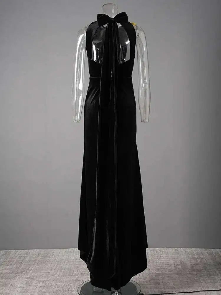 DEAT Elegant Dress Bowknot Ribbon Backless Zip Sleeveless Mermaid Women's Evening Party Dresses 2026 Spring New Fashion 35Z1299