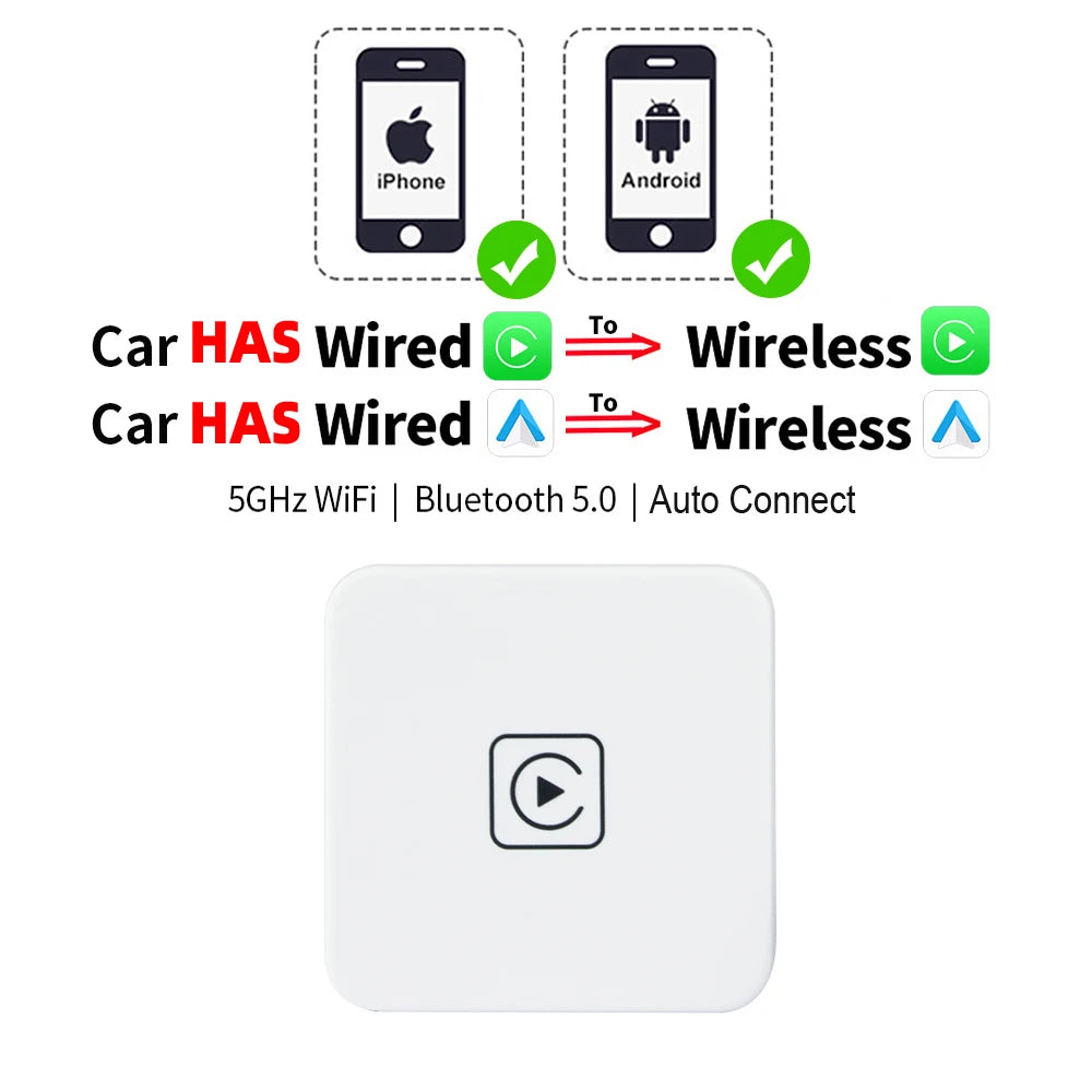 EKIY A2 Wired to Wireless Android Auto Adapter For Wired Android Auto Cars Smart Ai Box Bluetooth WiFi Spotify Auto Connect Map