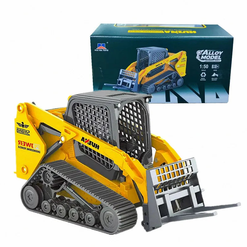 HUINA 1:50 Diecast Loader Bulldozer Static Truck Excavator Alloy Model Construction Vehicle Toys for Boys Gifts Car Collection