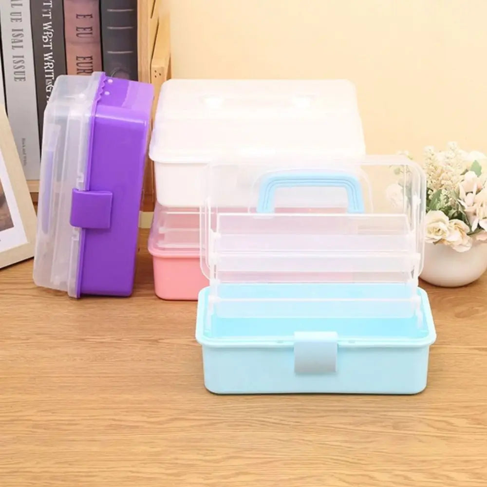 New 2/3 Layers Storage Box Large Capacity Plastic Nail Art Box Multifunctional Portable Jewelry Organizer Small Items