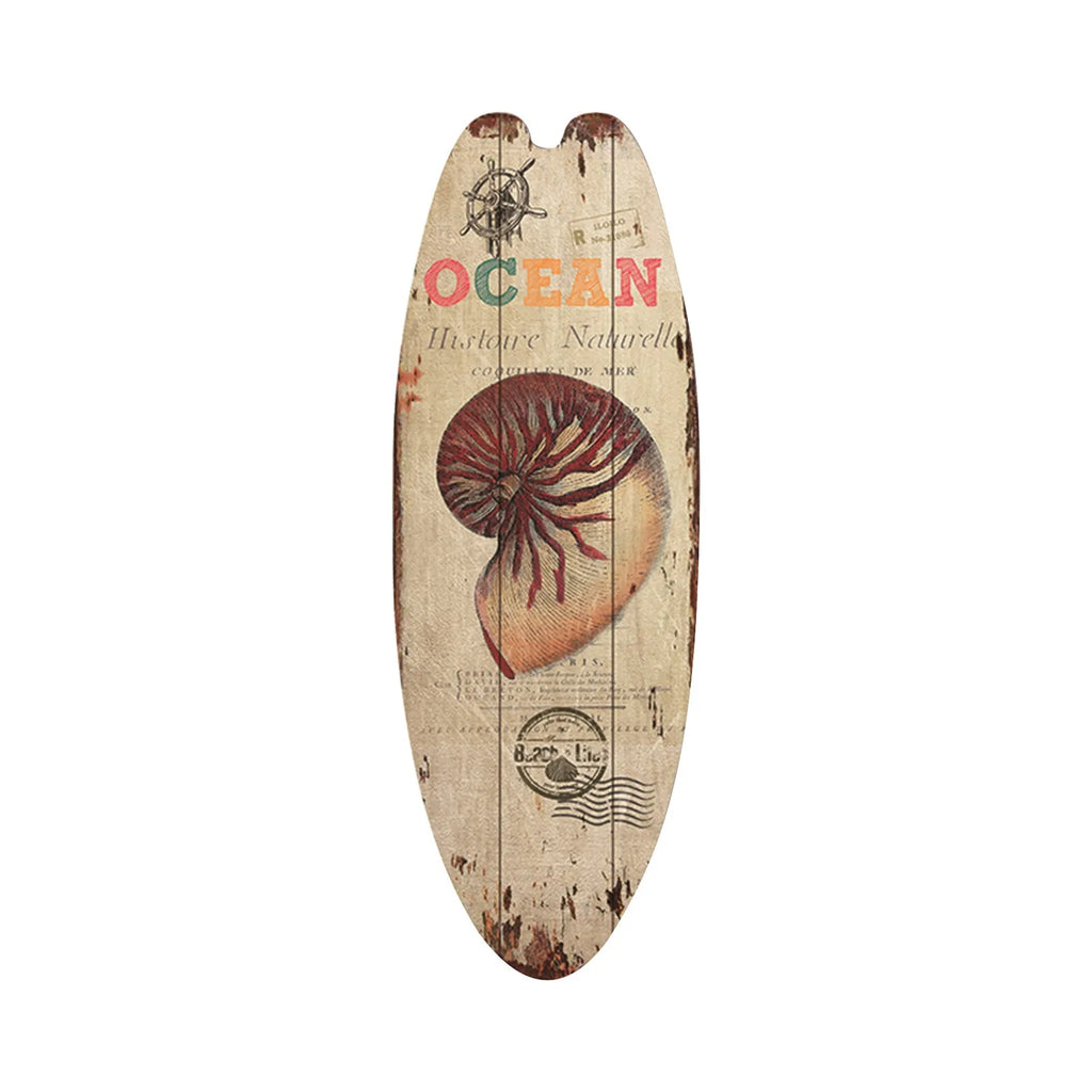 Beach Ocean Theme Surfboard Wooden Leisure Home Party Festival Hanging Decoration Bar Home Wall Retro Decor Wooden Print Sign