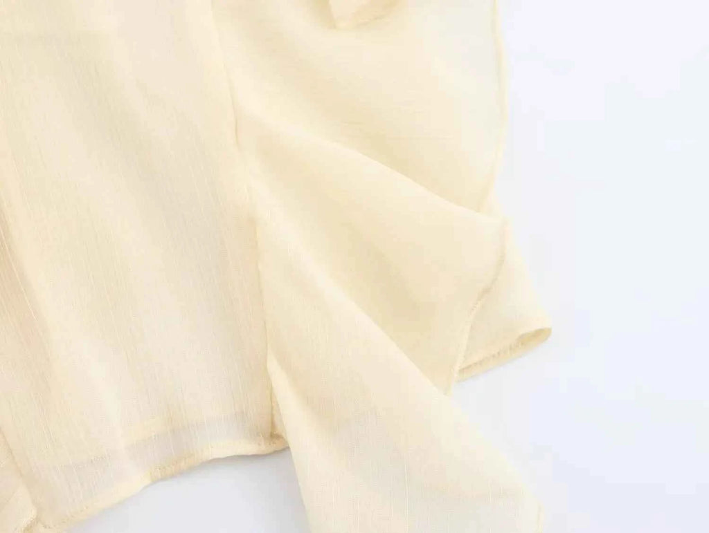 Women Casual Ruffled Shirt Women Loose Lace Up Hollow Out V Neck Tops Spring Blouses Women Clothes 4786063