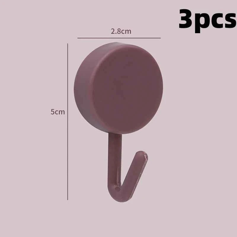 Self Adhesive Wall Hook Strong Without Drilling Coat Bag Bathroom Door Kitchen Towel Hanger Hooks Home Storage Accessories
