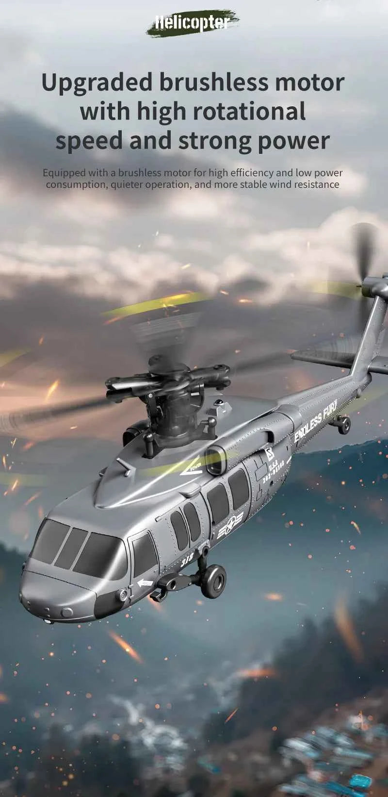 JJRC U9901 RC Helicopter 6CH Brushless Inverted Flight Stunt Remote-Control Helicopter with 6axis Gyro Airplane Model Toy Gift