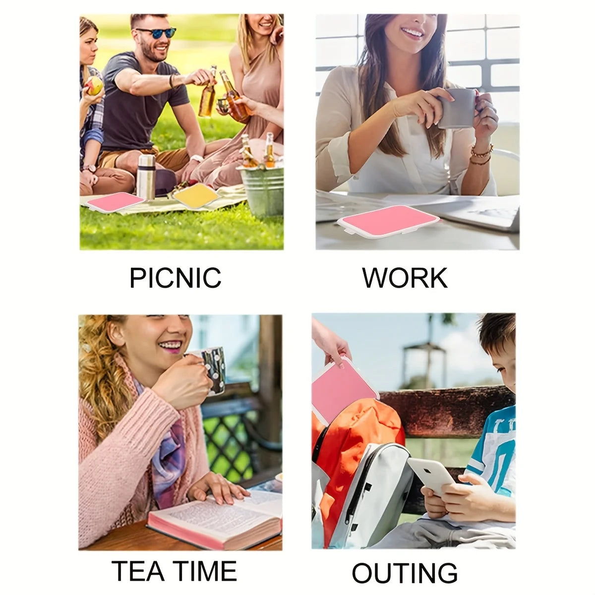 Sandwich Containers Silicone Sandwich Storage Box for Lunch, Travel - Snap-Off for Fruit, Salad, Snacks and Food Storage