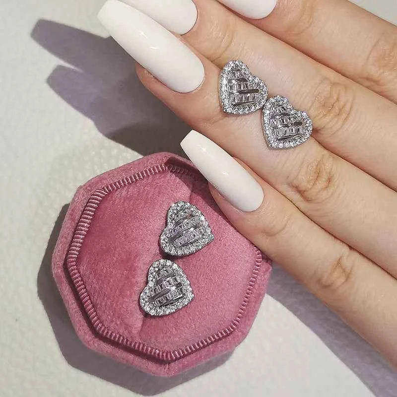2023 New Arrivals Fashion Luxury silver color korean Zircon Stud Pink Earing Earrings For Women Girl Party Gift Jewelry Z7