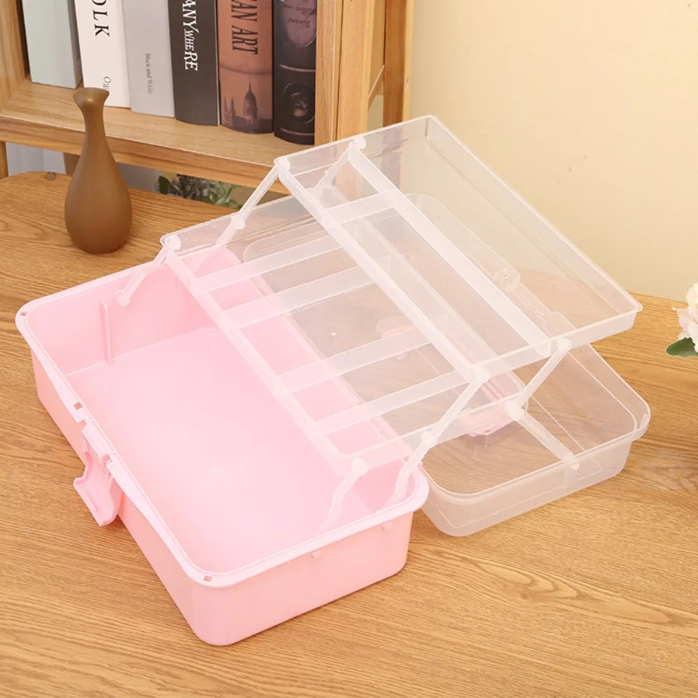 New 2/3 Layers Storage Box Large Capacity Plastic Nail Art Box Multifunctional Portable Jewelry Organizer Small Items