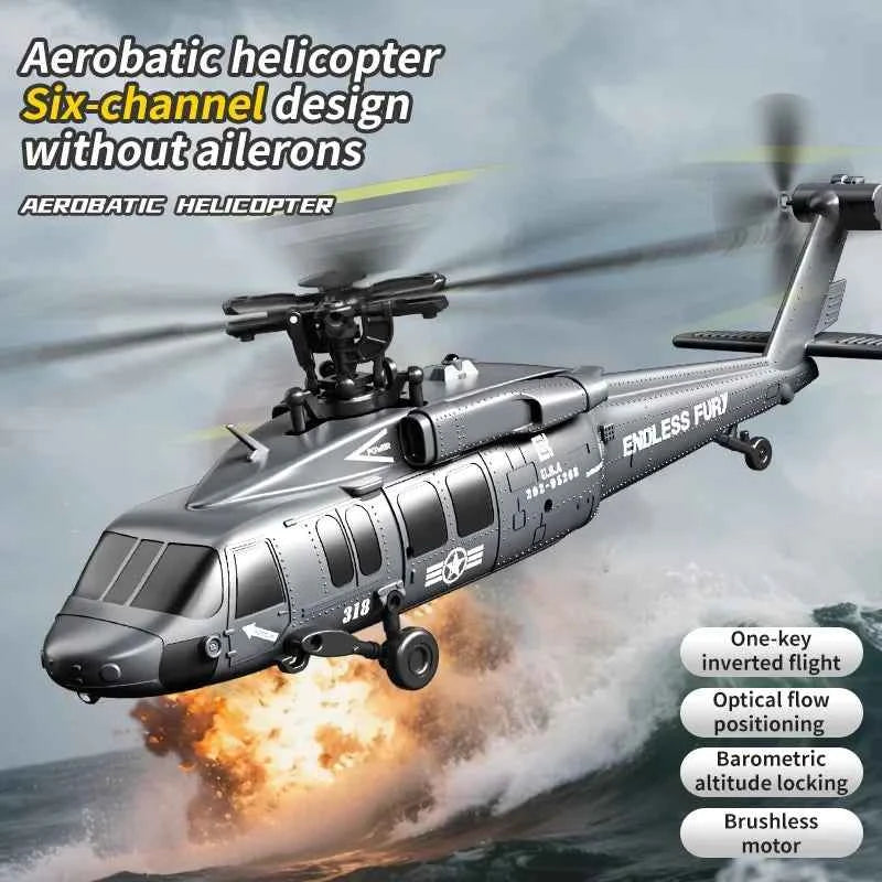 JJRC U9901 RC Helicopter 6CH Brushless Inverted Flight Stunt Remote-Control Helicopter with 6axis Gyro Airplane Model Toy Gift