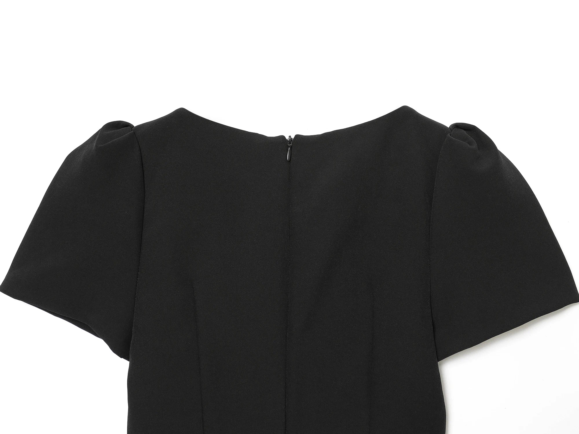 KONDALA Sexy Chic Black Party Dress Short Sleeve Pad Shoulder Mini Dress Fashion 2026 Spring Evening Club Elegant Women Dress