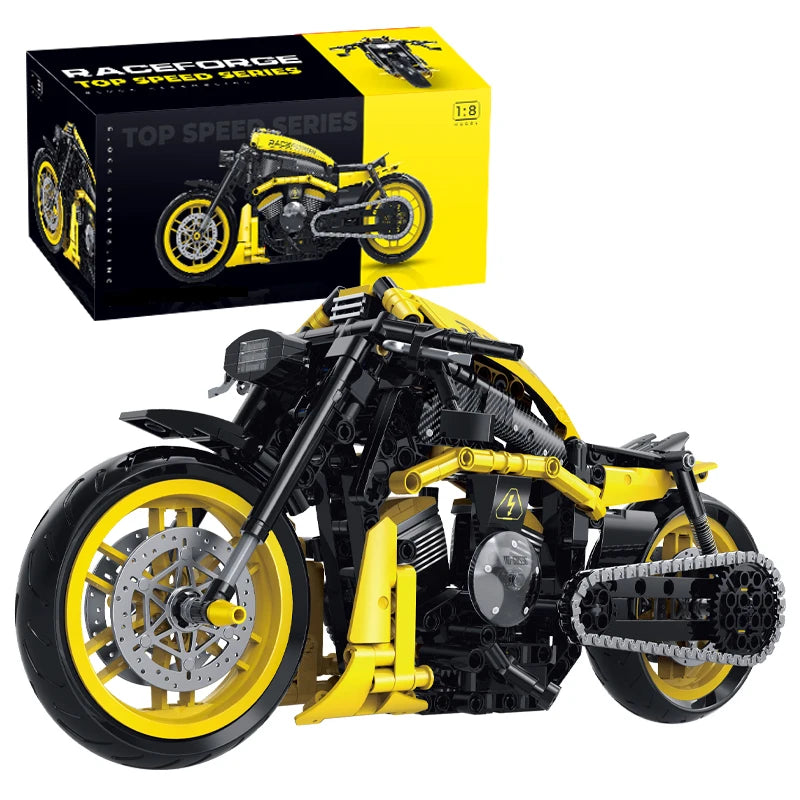 City Super Racing Motorcycle Assembled MOC Building Blocks Motorbike Model Kit Technical Toys Gifts for Boys Adult Kids 500+pcs
