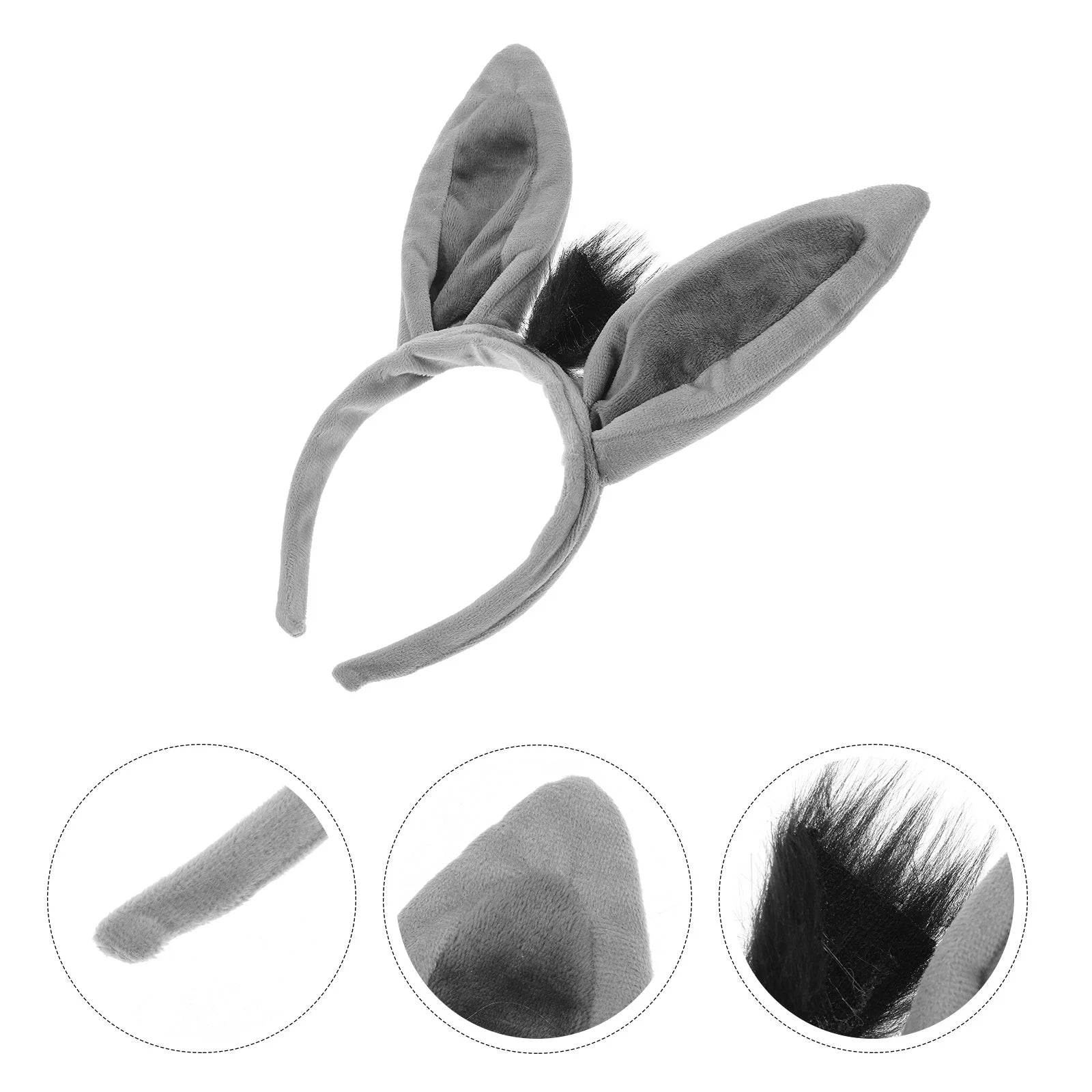 1Pc Donkey Ears Headband Cute Hairband Animal Costume Donkey Ear Hair Accessories For Party Halloween Cosplay Headbands