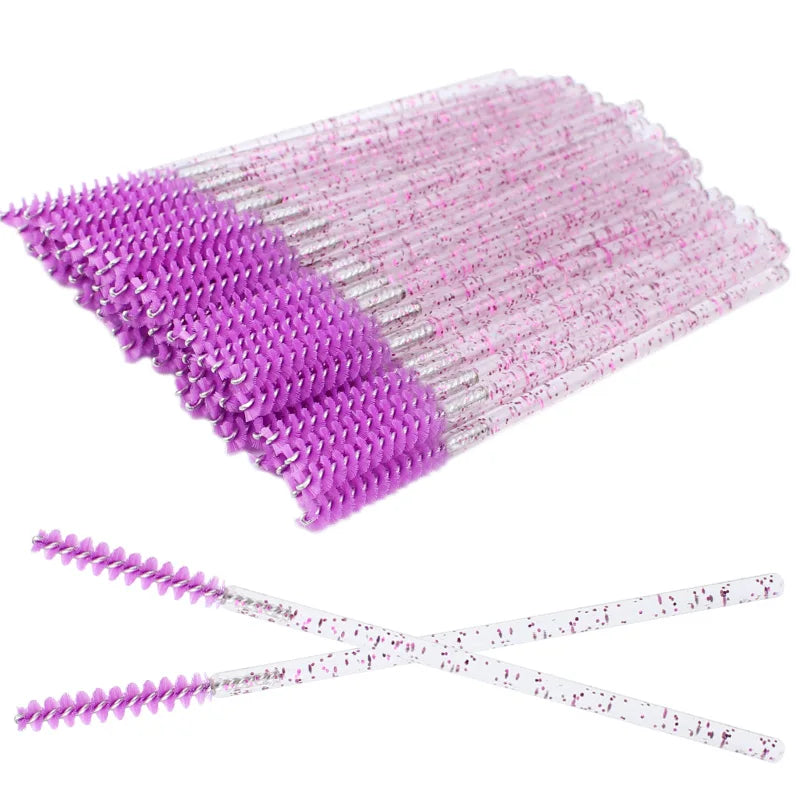 Clearance_50pcs Disposable Skinny Mascara Wands Mini Crystal Eyelash Brushes Micro Brush Lash Extension Supplies Mini Lash Brush