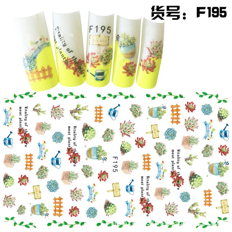 3D Dandelion Peach Blossom Maple Leaf Nail Sticker Nail Art Decoration Color Flower Nail Decal Nail Art Supplies Nail Parts