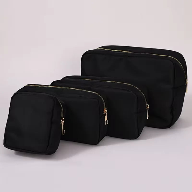 Stock Multi Colors Nylon Pouch Large Cosmetic Bag Zipper Toiletries Organizer Bag For Women Girls Gift Makeup Pouch