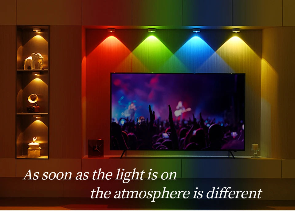 RGB White Led Night Light with IR Remote Control Rechargeable Lamp Wireless Under Cabinet Lights Spotlight for Display Closet