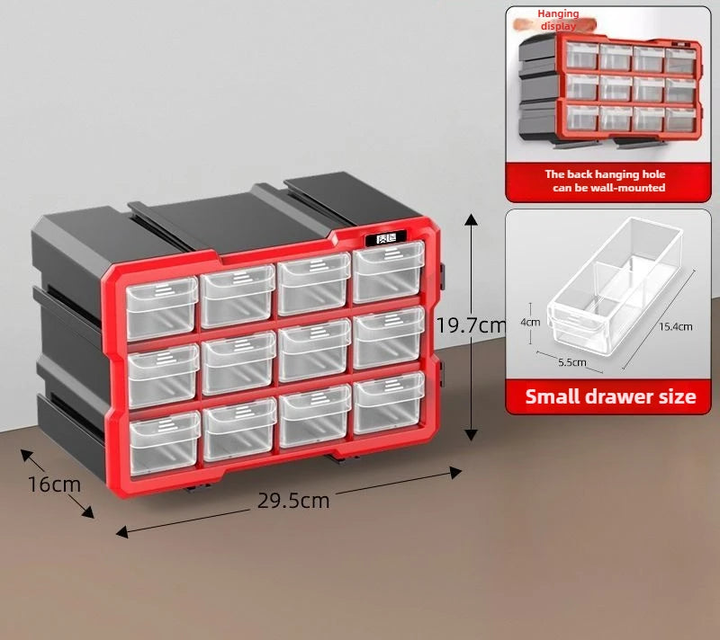 Hardware Toolbox Hanging Design Tool Parts Box Drawer-type Classification Storage Box Sturdy and Durable Tools Packaging