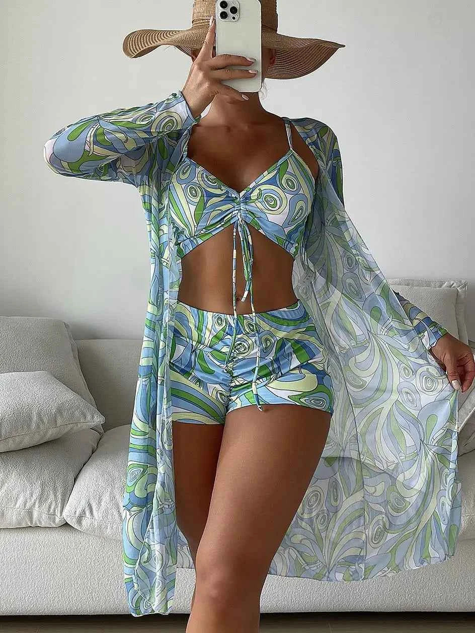 Sexy Print Bikini 2026 Women High Waist Swimsuit Cover Up Swimwear Female Lady Bathing Suit Swimming Summer Beachwear