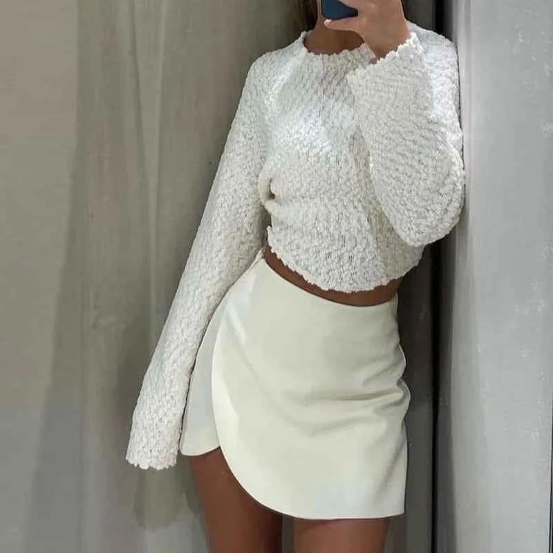 HXAO Women's Skort High Waist Brown Skirt Pants Stylish Summer Pink Black Mini Skirt Shorts Asymmetric Casual Off White Skort