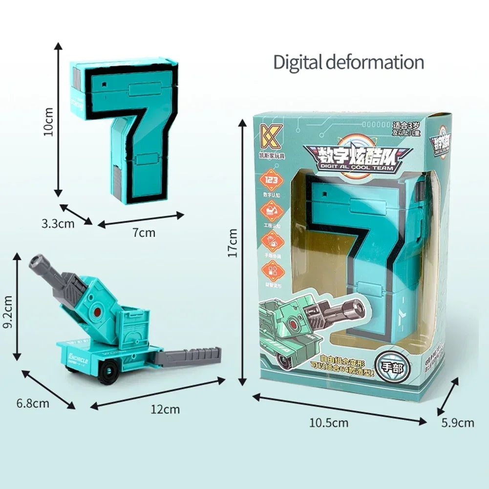 Kids Educational Deformation Toys: Digital Number Bots & Tank Warrior Transformation Robots