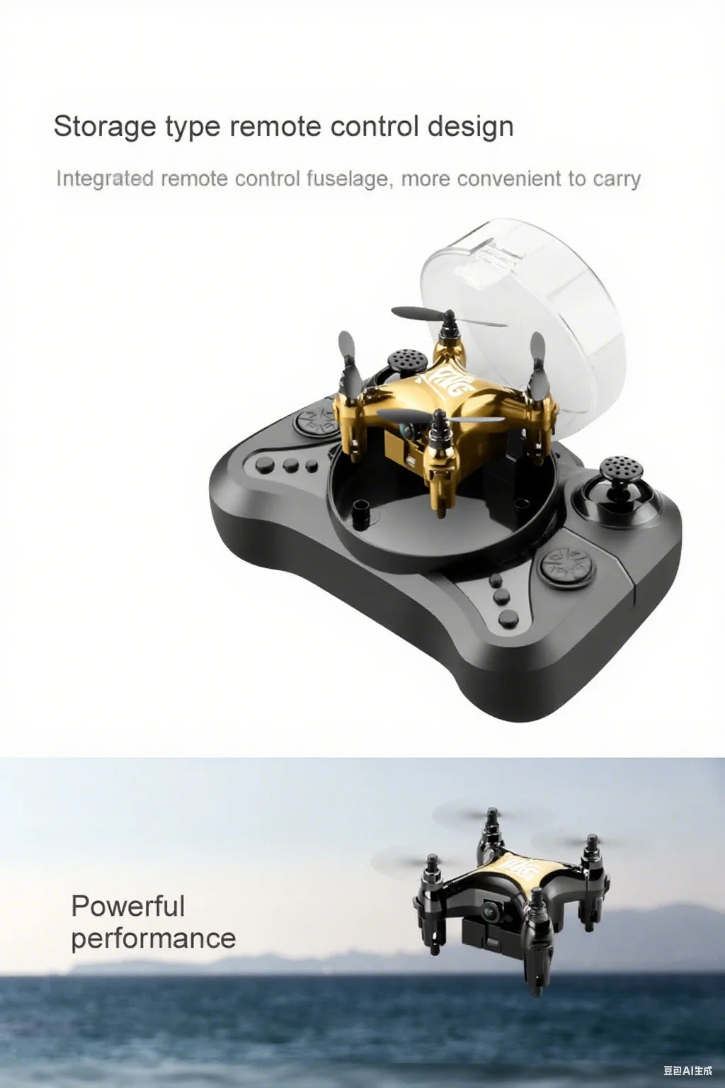 Gold K1 New Mini Drone Remote Control Helicopter - Movie Quality Photography Kids Toy Gift Aircraft