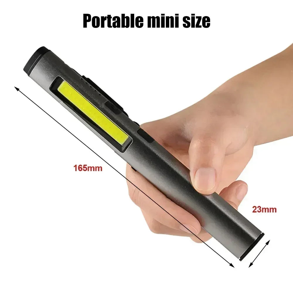 Mini USB Rechargeable LED Flashlights Portable Pocket Pen Clip light for Work Emergency Outdoors Waterproof Lantern with Magnet