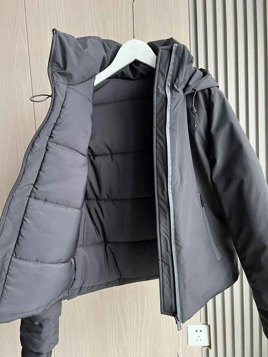 ETJ 2025 Autumn/Winter New  women's short imitation wind waterproof hooded thick warm cotton jacket Outdoor coat 4749703
