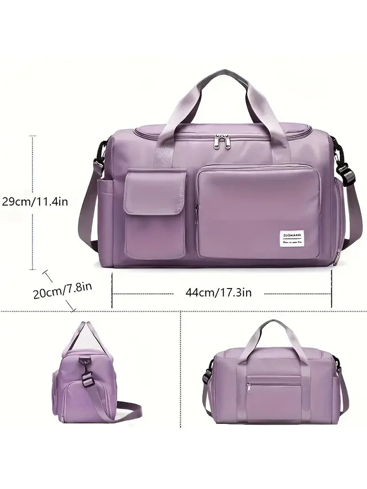 UNIXINU Carry On Travel Bag Large Capacity Weekender Overnight Duffle Bags with Shoe Compartment Sports Fitness Bags for Women