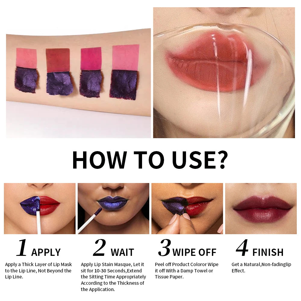 Peel Off Lip Stain Tint – Long-Lasting Waterproof Color