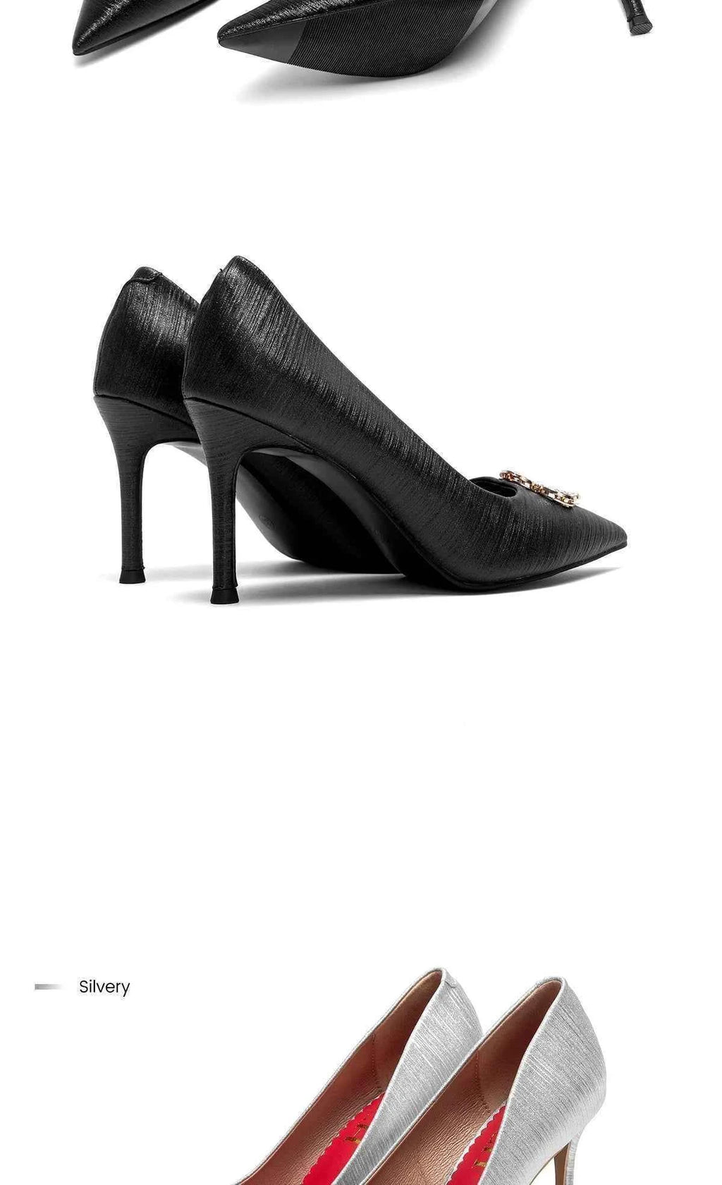 Fashion Classic Luxury Design Women's New High Heels Business Party Basic Metal Decorative High Heels