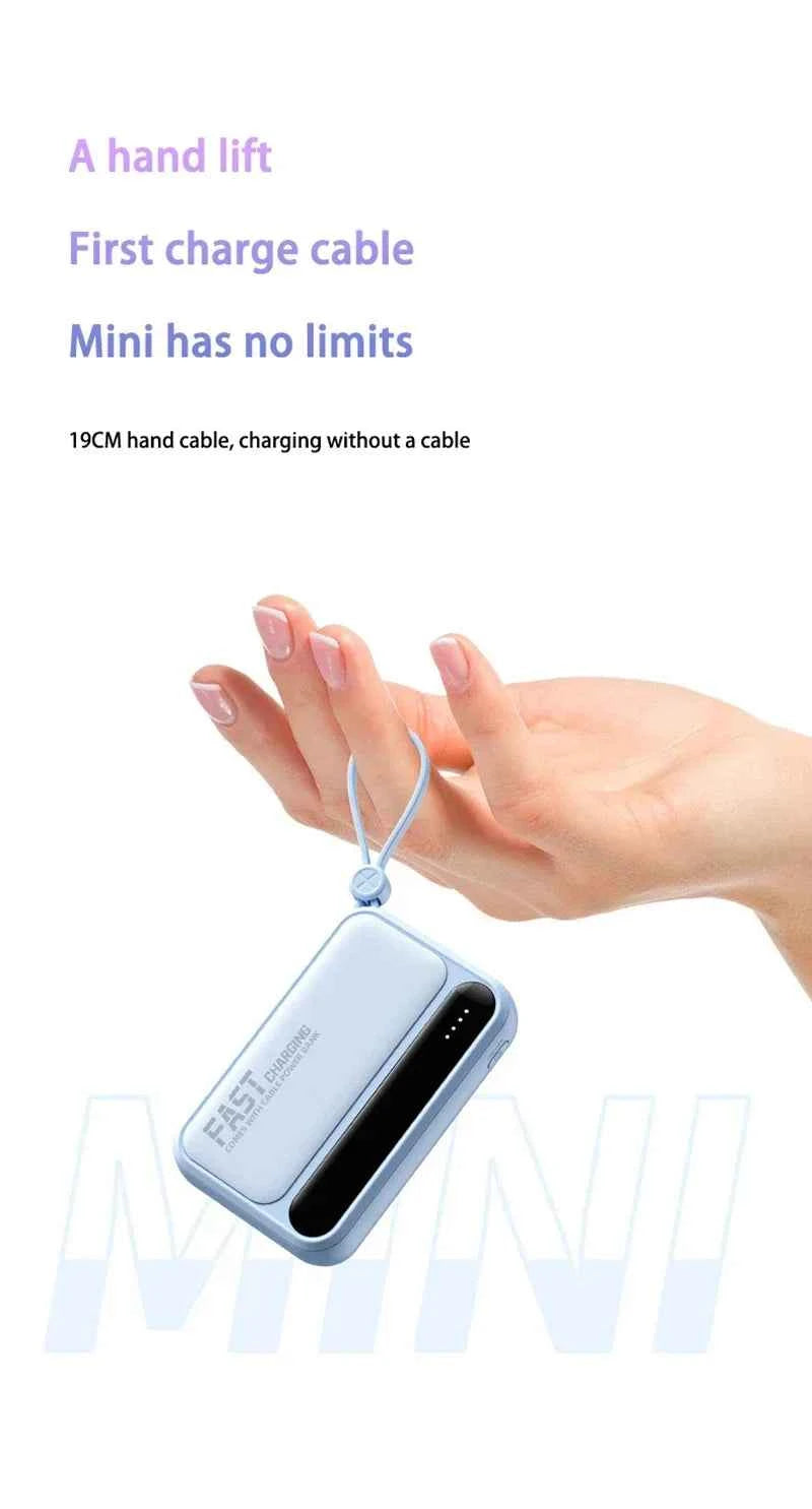 Lenovo 120W 500000mAh Power Bank Large Capacity 4 In1 Cables Intelligent Digital Display Light Portable Powerbank For iPhone New