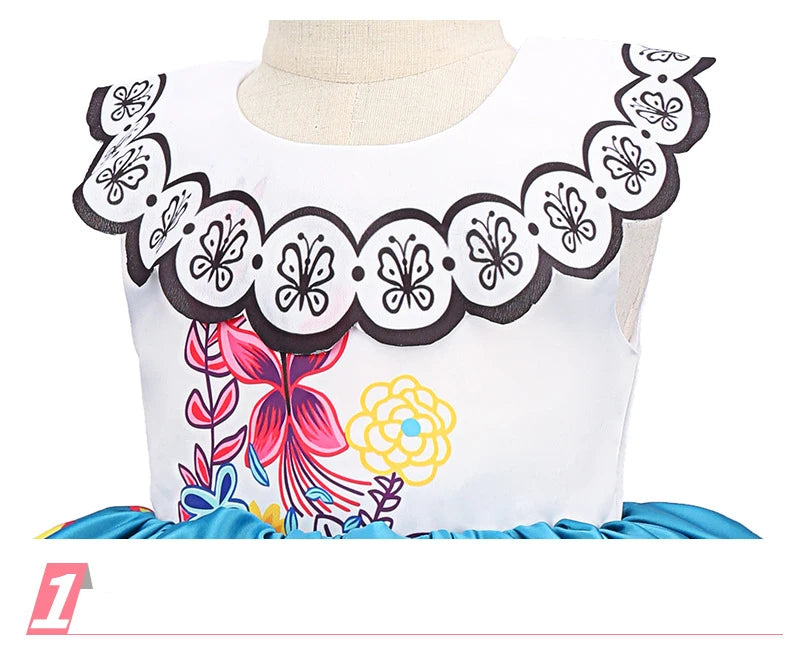 Little Girl Mirabel Dress Encanto Charm Disguise Costume Toddler Girl Birthday Party Fantasy Outfits Kids Princess Dress