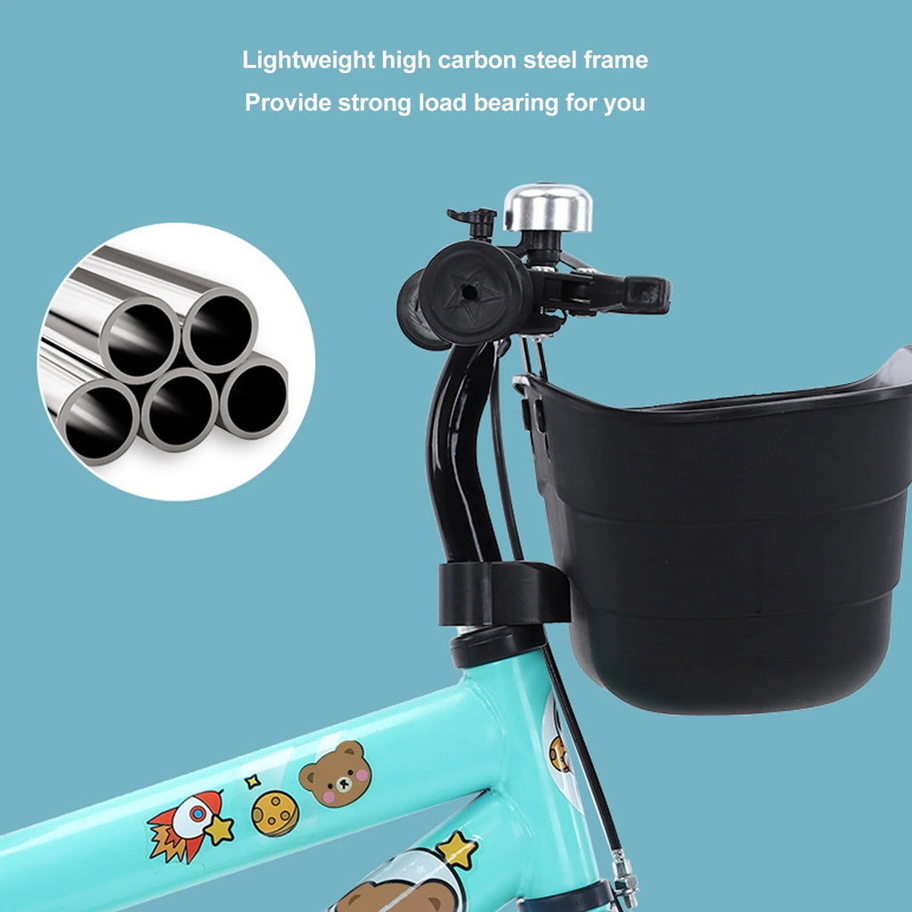 Kids Bike Prevent Foot Stuck Stable Structure Elastic Cushion Children Bike with Training Wheels for Ages 3‑6 Years