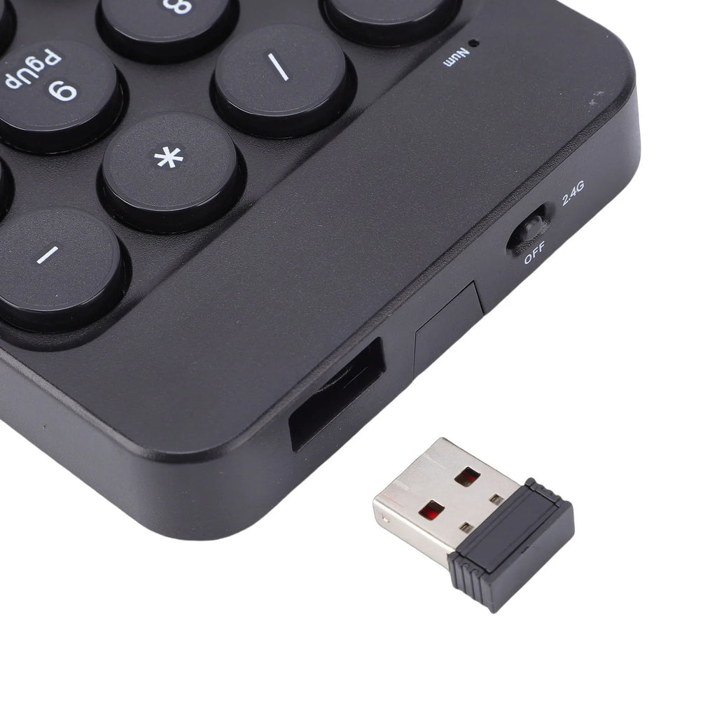 Mini Numeric Keypad with Round Keycaps 2.4G Wireless & BT Portable Financial Accounting Numpad Number Keyboard for PC Laptop
