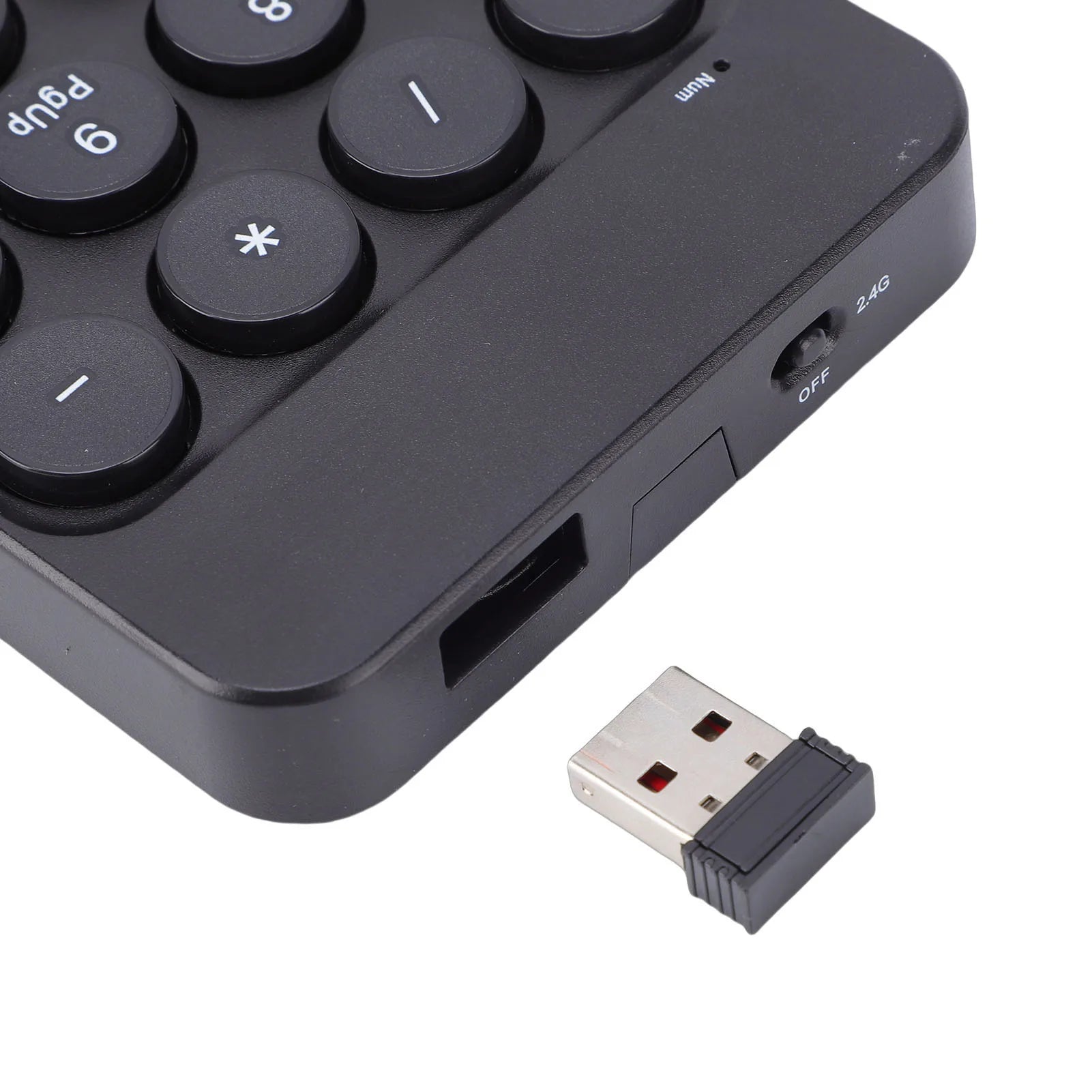 Mini Numeric Keypad with Round Keycaps 2.4G Wireless & BT Portable Financial Accounting Numpad Number Keyboard for PC Laptop