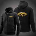2024 Spring Autumn Van Halen Logo Printing Solid Color Classic Hooded Hoodies Men's Trendy Sports Casual Long Sleeve Loose Coat