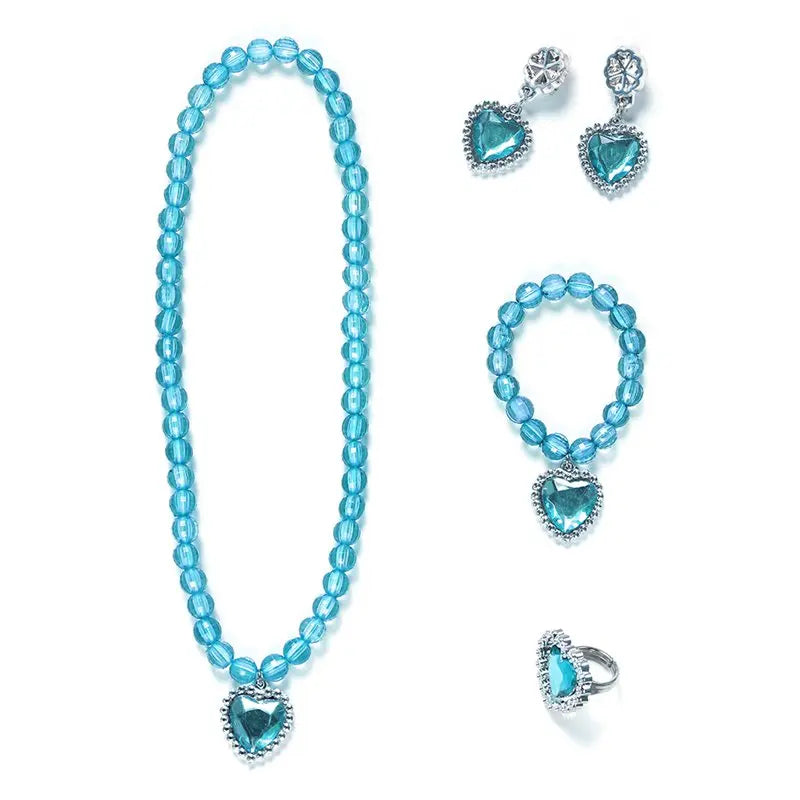 Girl Princess Costume Accessories Gloves Wand Crown Jewelry Set Princess Wig Braid Princess Dress Costume Cosplay Accessories