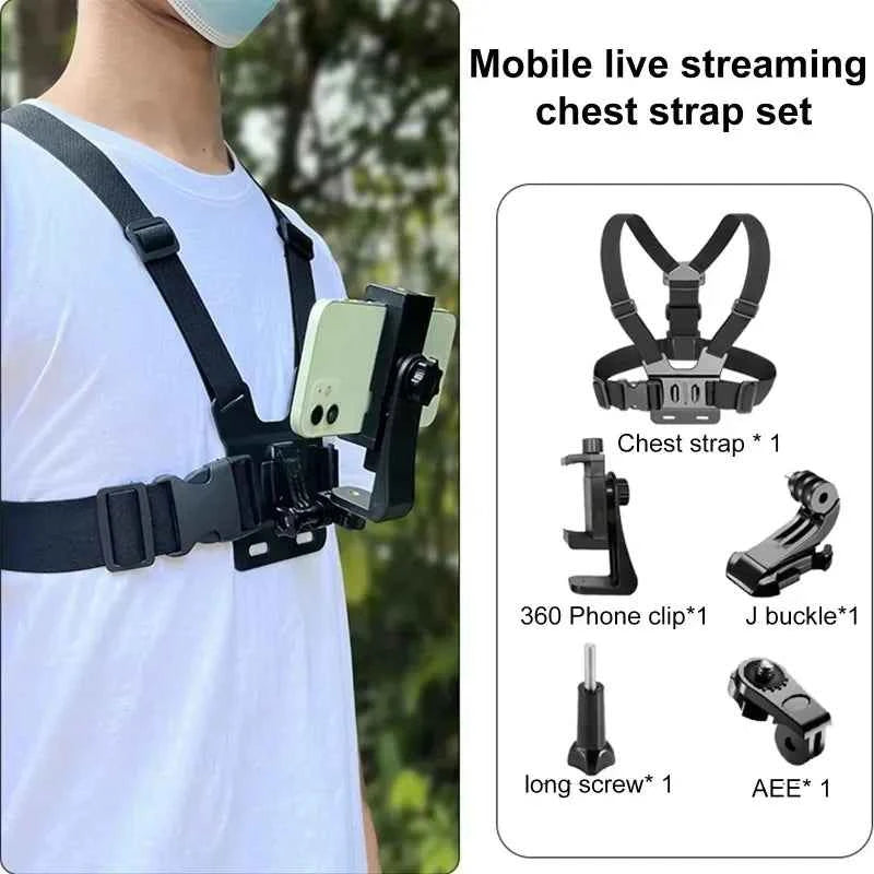 5 in 1 Mobile Phone Chest Strap Mounting Holder First Angle Video Record life Phone Bracket Fixed Live Broadcast Accessories