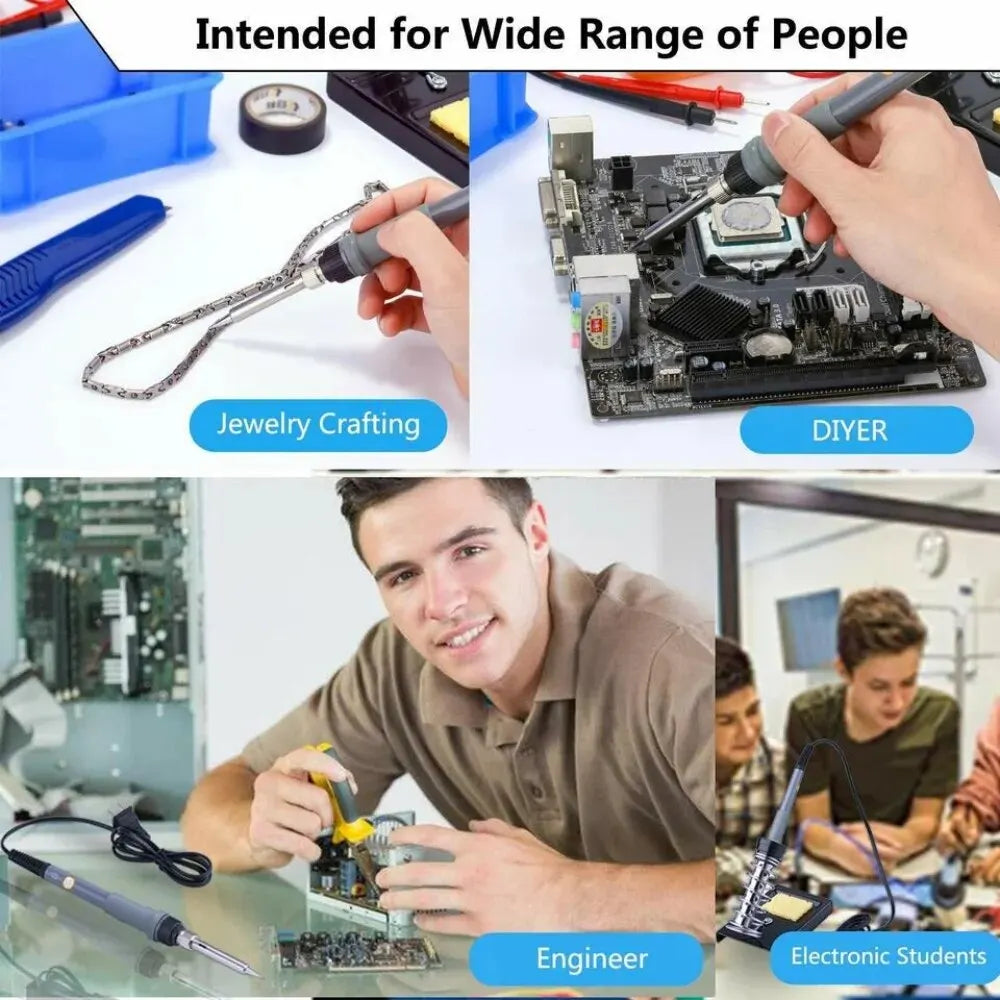 7-piece Set Of Adjustable Temperature Electric Soldering Iron 220V 60W Electric Soldering Iron Set Welding Solder Repair Tool