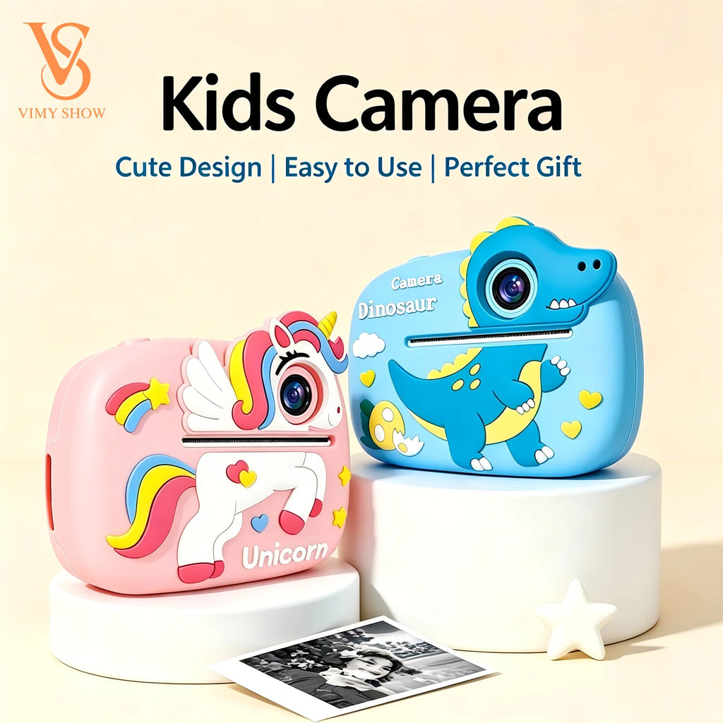 Kids Camera Instant Print 1080P HD Toddler Digital Video Camera 2.4-Inch Toy for Girls Boys Age 3-12 Christmas Birthday Gift