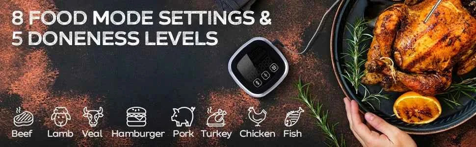 HOMEFISH Digital Meat Kitchen Thermometer Stainless Waterproof Meat Temperature Thermometre Probe Oven Cooking BBQ