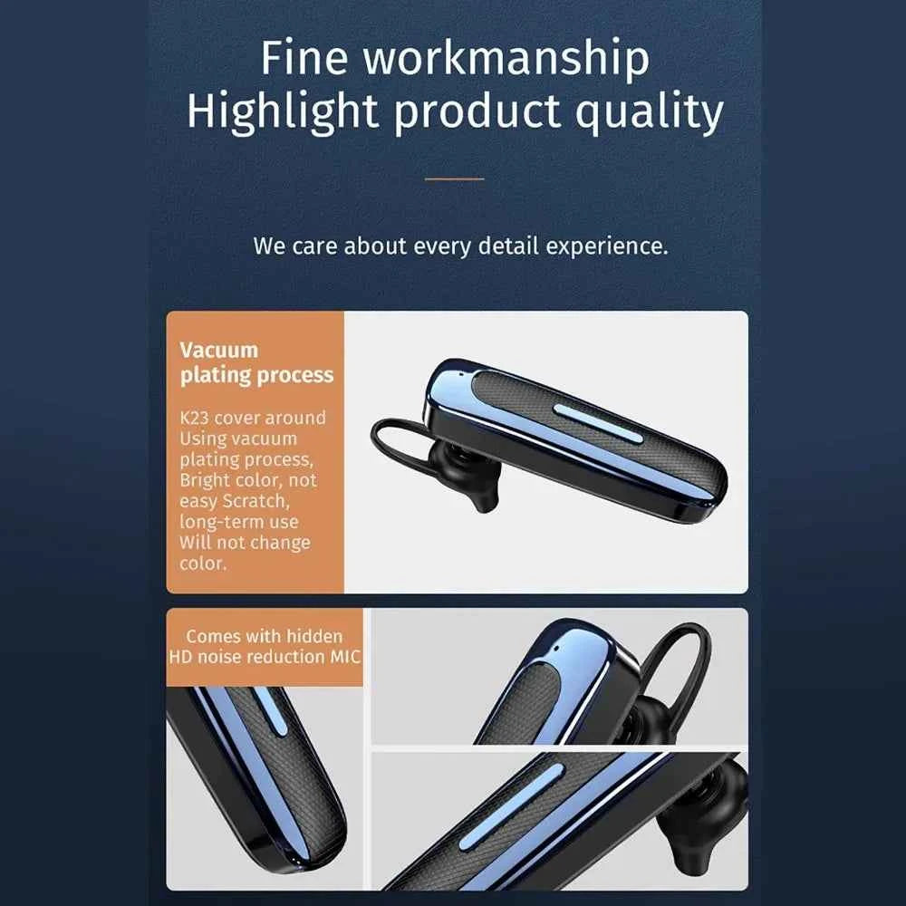 Ear Hook E1 Bluetooth Earphones with Mic | Hands-Free Business Headphones for Music Listening