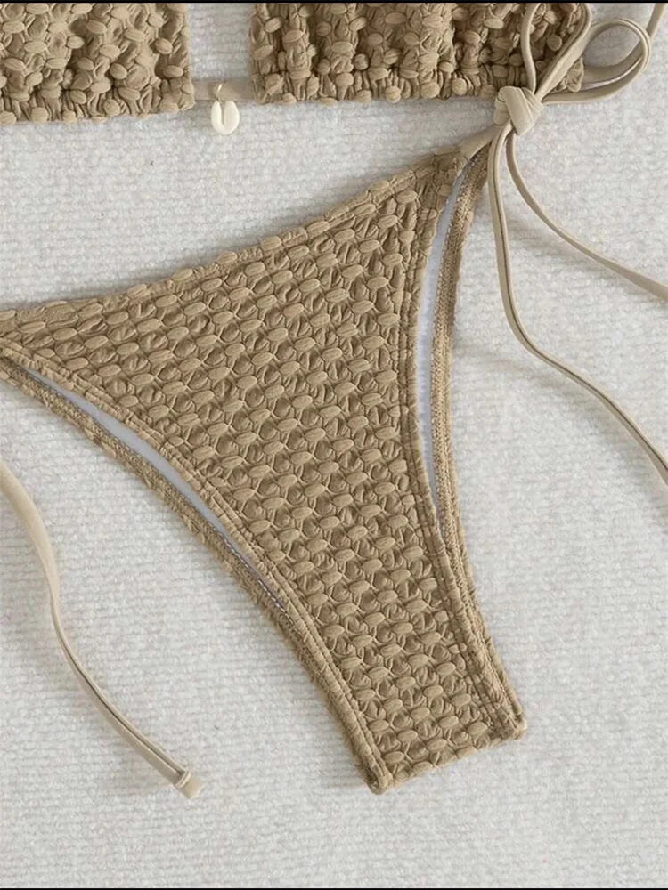 Circyy Sexy Bikini Set Women Swimsuit Two-Piece Swimwear Chic Decoration Halter Lace Up Backless Bathing 2026 Fashion Beachwear
