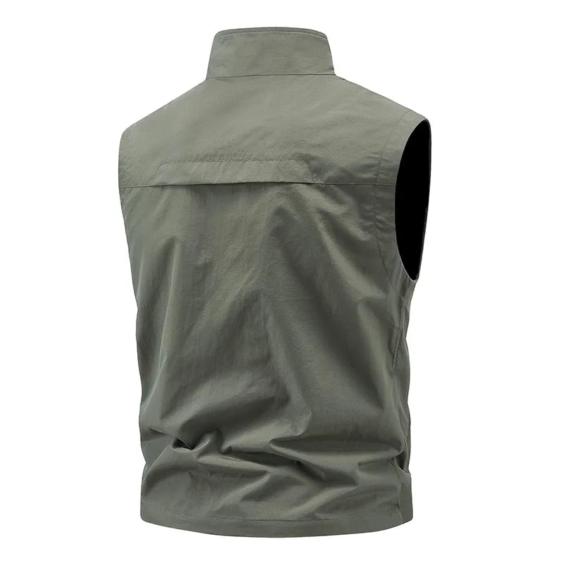 2026 New Waistcoat Men Middle-Aged Outdoor Fishing Summer Vest Casual Thin Tooling Waistcoat Large Size 5XL Vest