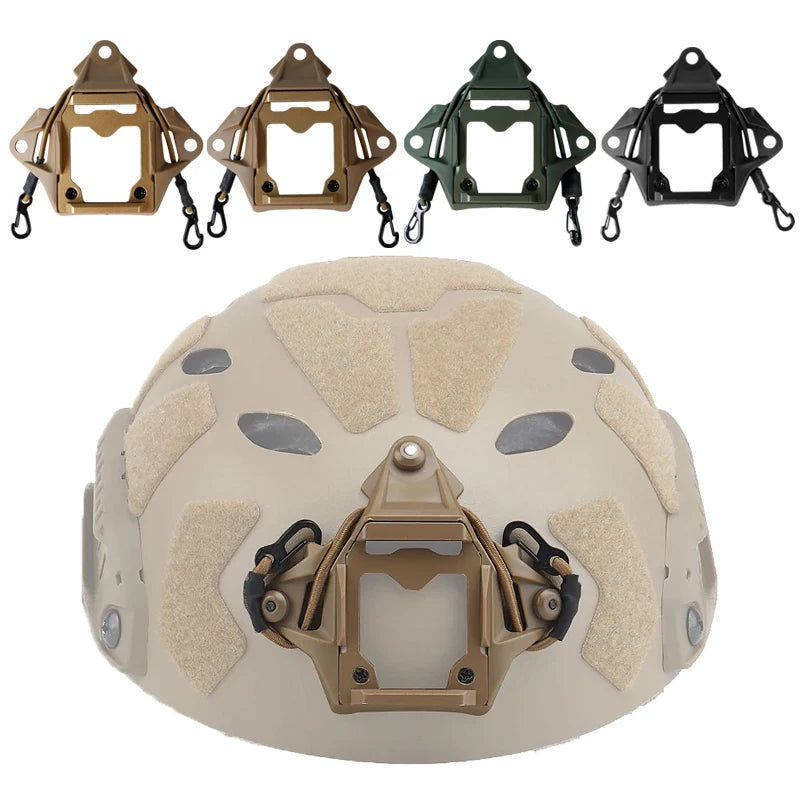 BOOIU Tactical Helmet Mount Adapter Night Vision Aluminum Alloy NVG Helmet Bracket Accessories for FAST Helmet with Hook Rope