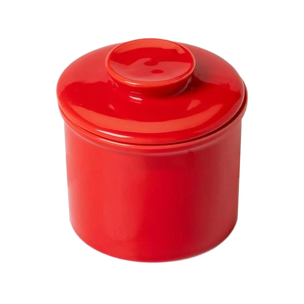 Kitchen Gadgets Ceramic French Butter Crock with Lid Solid Color Butter Cup Sealed Household Butter Jar Cheese