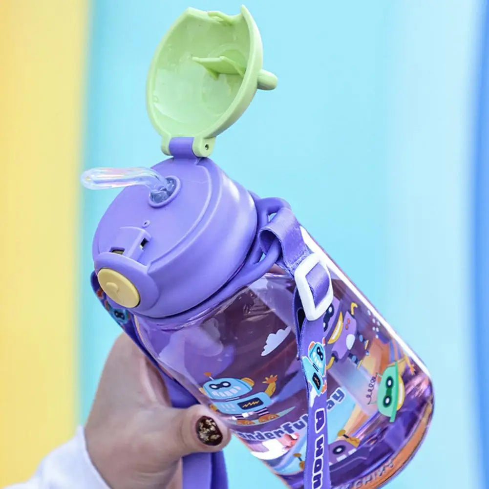 Cute Kids Water Bottle with Straw Free BPA Leakproof Outdoor Portable Children's Cups School Water Bottle for Children
