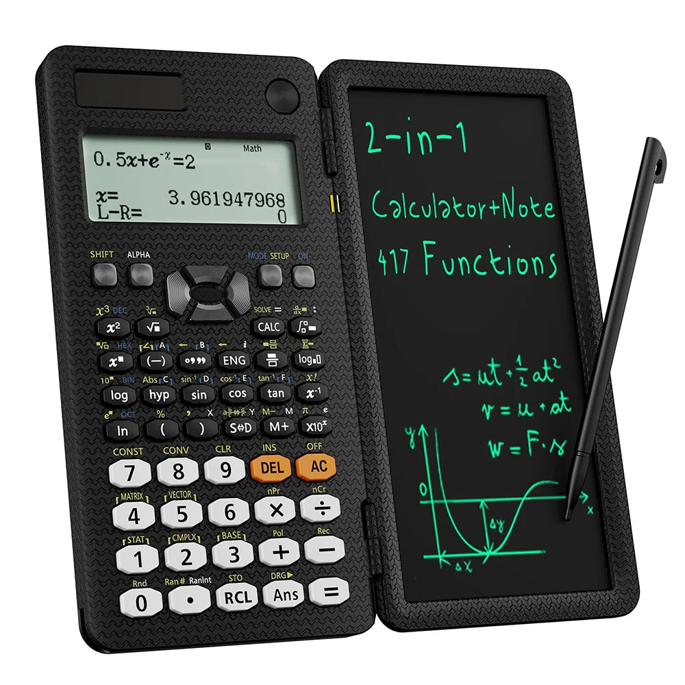 Scientific Calculators for Students 991ES Office Calculators Desktop 4-Line Display Calculator with Erasable LCD Writing Tablet