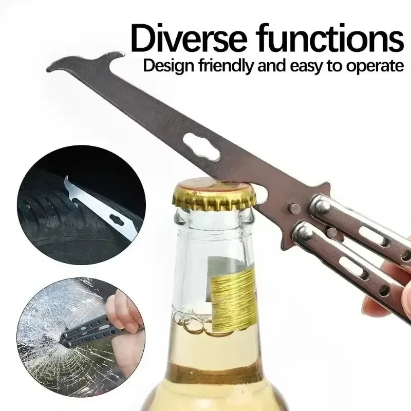 Stainless Steel Disassembly and Assembly Tools, Maintenance Pry Bar, Butterfly Training Knife, Spinning Knife, Practice Knife