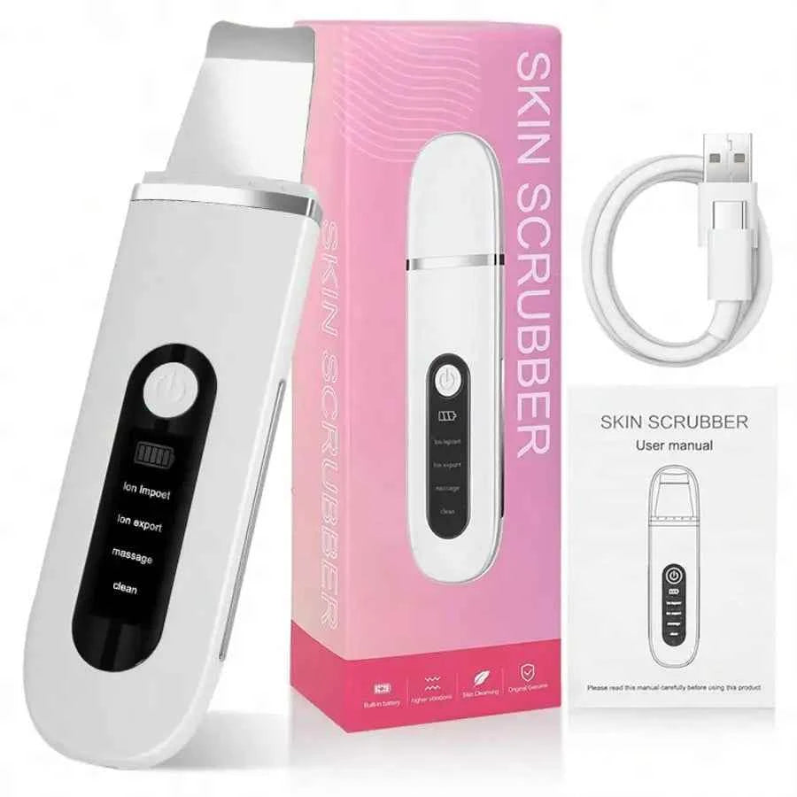 Ultrasonic Skin Cleaning Tool - USB Rechargeable, Vibrating Facial Blackhead Remover, Spatula Exfoliating Beauty Tool, Affordable Skincare Equipment, 4 Modes, The Perfect Tool For Removing Blackheads