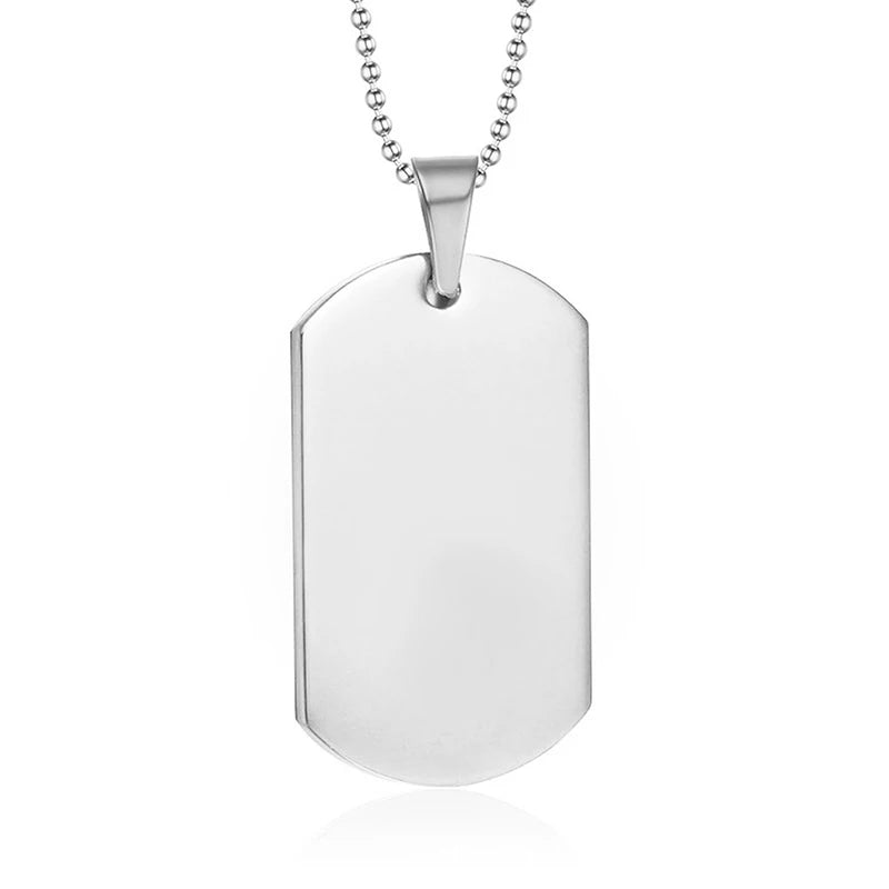 Custom Dog Tag Pendant Necklace Engraving Text/Pictures/Memorial Photo Stainless Steel Personalized Necklace for Men Women Gifts